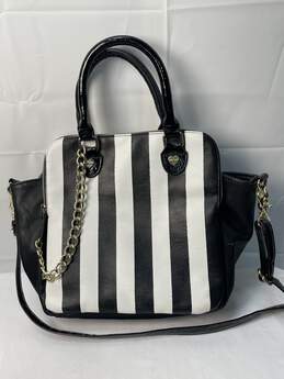 Black and White Striped Betsey Johnson Cross Body Bag alternative image