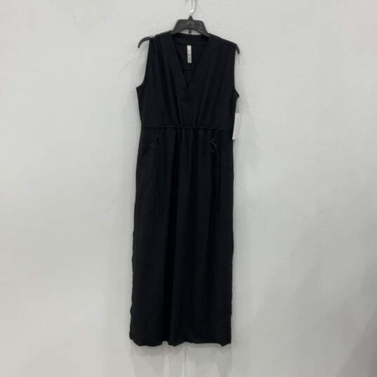 NWT Womens Black V-Neck Sleeveless Regular Fit Maxi Dress Size Small image number 1