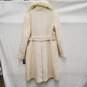 NWT Gallery WM's Ivory Cream Wool Blend with Faux Fur Coat Size M image number 2