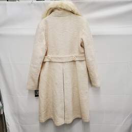 NWT Gallery WM's Ivory Cream Wool Blend with Faux Fur Coat Size M alternative image