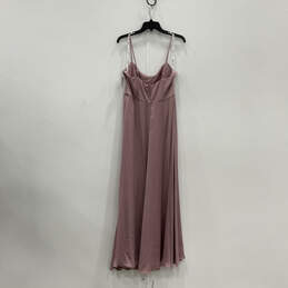 NWT Womens Purple Cowl Neck Spaghetti Strap Back Zip Maxi Dress Size 10 alternative image