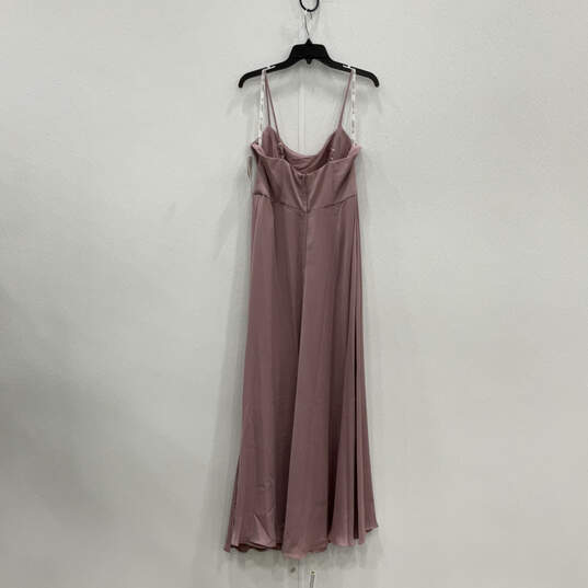 NWT Womens Purple Cowl Neck Spaghetti Strap Back Zip Maxi Dress Size 10 image number 2