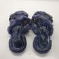 Tory Burch Women's Freya Eyelet Fringe Navy Patent Slingback Sandals Size 9.5 image number 3
