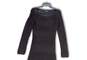 Womens Black Knitted Round Neck Long Sleeve Sweater Dress Size Medium image number 3