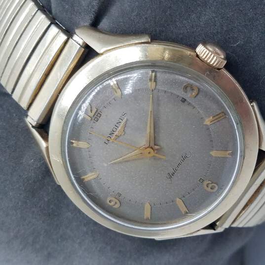 Longines 19AS 10k Gold Filled Circa 1957 17 Jewels Vintage Automatic Watch w/ COA image number 5