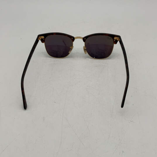 Mens 51021 Brown Blue Half Frame UV Protection Clubmaster Sunglasses image number 2
