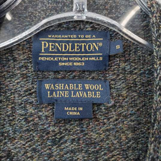 Pendleton Shetland Wool Multi-Green Cardigan Men’s Size S image number 4