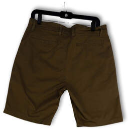 NWT Mens Brown Twill Slim Fit Stretch Flat Front Pockets Chino Shorts Sz 32 alternative image