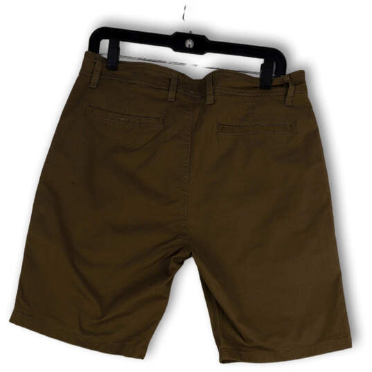 NWT Mens Brown Twill Slim Fit Stretch Flat Front Pockets Chino Shorts Sz 32 image number 2