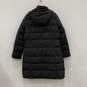Womens Black Long Sleeve Pockets Hooded Full Zip Puffer Coat Size Large image number 2