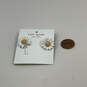 Designer Kate Spade White Gold Fashionable Bloom Daisy Flower Stud Earrings image number 1