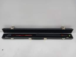 Mizerak Black Pool Cue with Red Flames Maple Shaft in Case