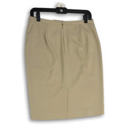 Womens Khaki Welt Pocket Back Zip Straight & Pencil Skirt Size 6P alternative image