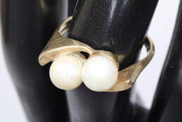14K Yellow Gold Cultured Pearl Ring (SZ 6.0) - 3.9g