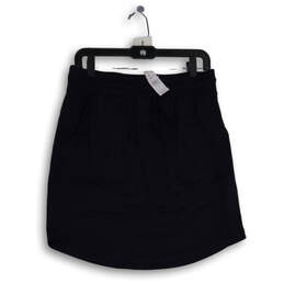 NWT Womens Blue Signaturesoft Sweat Slash Pocket Drawstring Mini Skirt Sz M