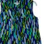 Womens Multicolor Geometric Sleeveless Collared Button-Up Shirt Size Medium image number 3