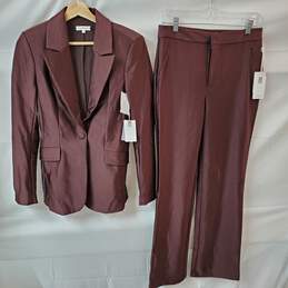 Good American Women's Blazer Jacket and Pants Set in Dark Coco Size 0 NWT