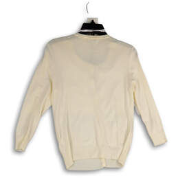 NWT Womens Tan Rhinestone Neck Button Front Cardigan Sweater Size Small alternative image