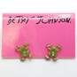 Betsey Johnson 41mm Case Crystal Bezel Ladies Quartz Watch plus Unique Frog earrings Collection image number 5