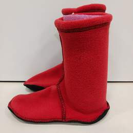 NWT Womens Red Double Bottom Pull On Mid Calf Slipper Socks Size Small alternative image