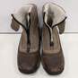 Womens 87619 4372 Brown Genuine Leather Zip Round Toe Winter Boots Size 7M image number 1