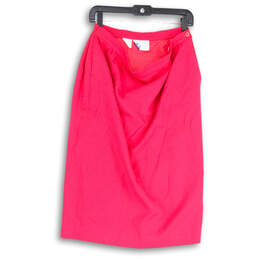 Womens Pink Flat Front Slash Pockets Straight & Pencil Skirt Size 16W