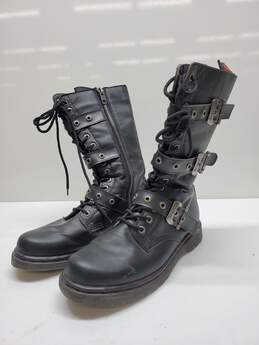 Demonia Black Mid Calf Combat Boots Mens Size 13