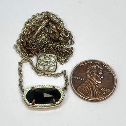 Designer Kendra Scott Gold-Tone Black Crystal Cut Stone Pendant Necklace alternative image