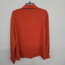 Orange Long Sleeve Tunic Button Up Shirt alternative image