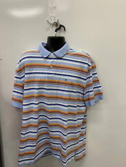 Men's Short Sleeve Multi Color Stripes Polo SZ XXL