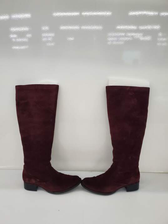 Women Born Cricket Abrielle Burgundy Vino Calf Suede Boots Size-8 image number 3