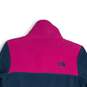 The North Face Womens Pink Blue Fleece 1/4 Zip Long Sleeve Pullover Jacket Sz S image number 4