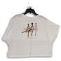 Womens White Crew Neck Short Sleeve Pullover Cropped T-Shirt Size XL image number 2
