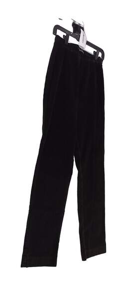Womens Black Corduroy Elastic Waist Straight Leg Casual Chino Pants Size 4 alternative image