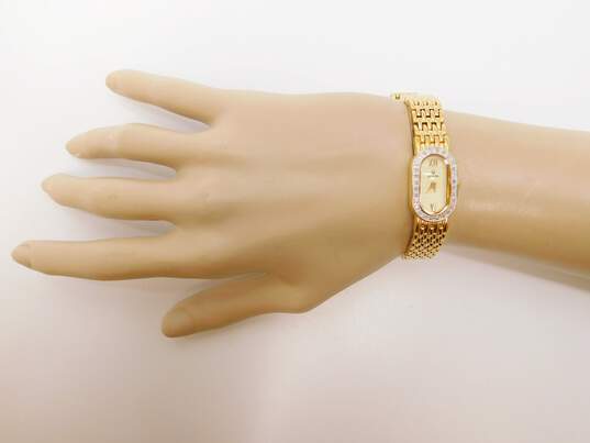 Women's Bulova 0.25 CTTW Diamond Bezel Gold Tone Watch image number 2