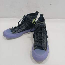 Converse Unisex Blue & Black High Top Sneakers Size Men's 6.5 Women's 8.5