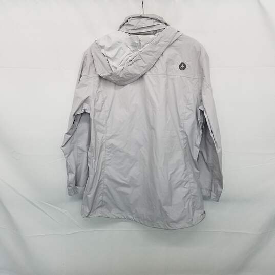 Marmot Light Gray Nylon Hooded Full Zip Jacket WM Size L image number 2