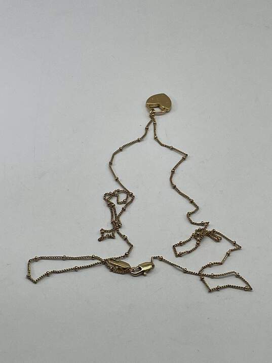 Authentic Womens Gold Tone Single Stranded Rhinestone Pendant Necklace image number 4