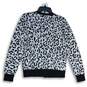 NWT Ann Taylor Womens Black White Animal Print Button Front Cardigan Sweater L image number 2