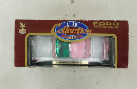 Road Legends 1955 Ford Fairlane Crown Victoria 1:18 Pink White IOB image number 2