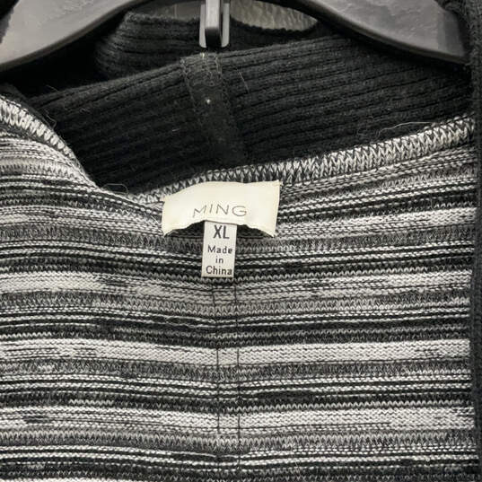 Womens Black Gray Striped Sleeveless Open Front Cardigan Sweater Size XL image number 3