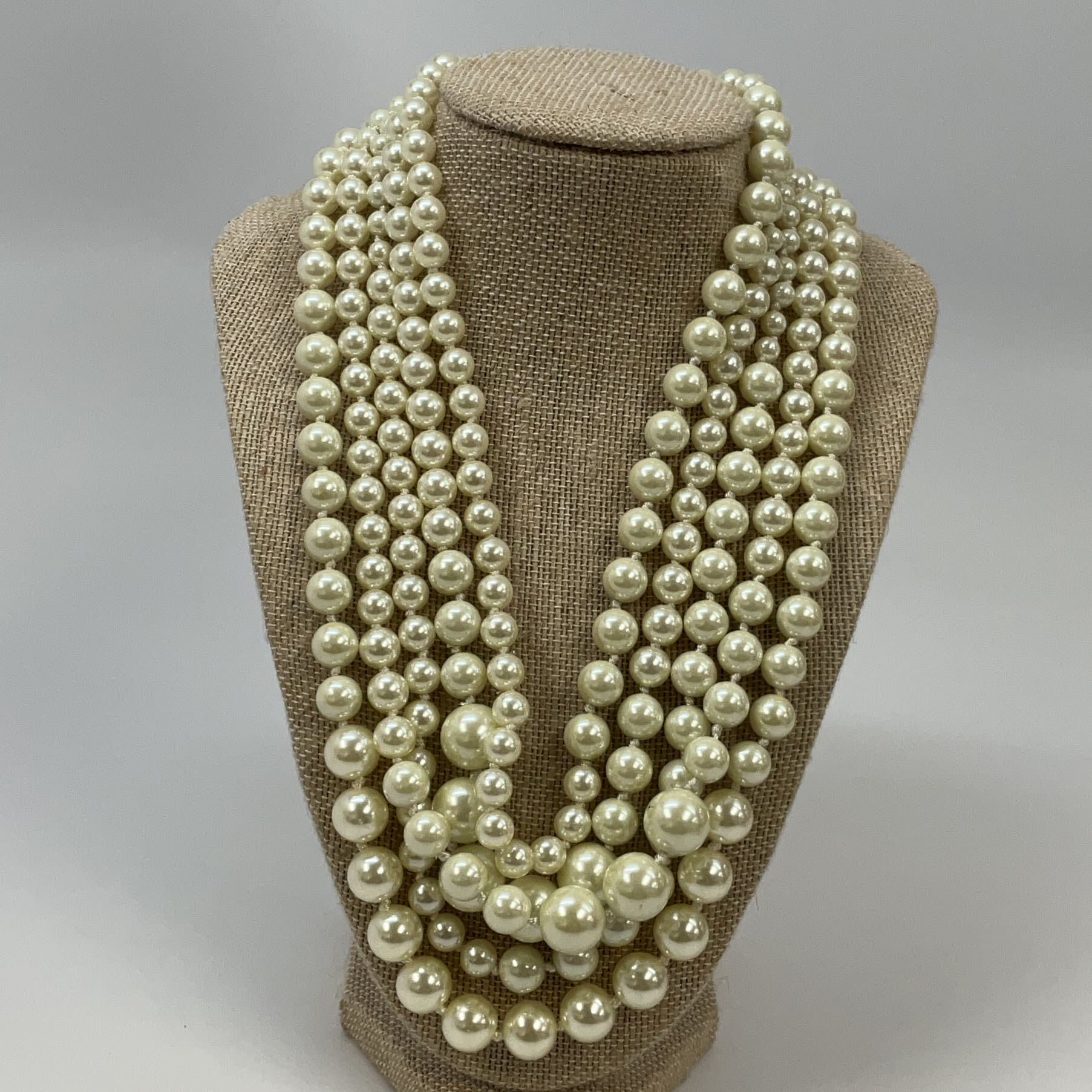 Buy White Pearls And Stones Layered Necklace by Anaash Online at Aza  Fashions.