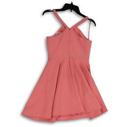 NWT Womens Pink Regular Fit V-Neck Back Zip Fit & Flare Dress Size 6 alternative image