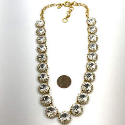 Designer J. Crew Gold-Tone Clear Stone Spring Ring Clasp Statement Necklace alternative image