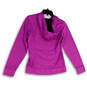 Womens Purple Long Sleeve Kangaroo Pocket Pullover Hoodie Size SP image number 2
