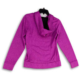 Womens Purple Long Sleeve Kangaroo Pocket Pullover Hoodie Size SP alternative image
