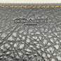 Coach Womens Black Leather Card Holder Zip-Around Wallet Clutch image number 6