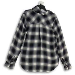 NWT Lucky Brand Womens Gray White Plaid Long Sleeve Button-Up Shirt Size M/M alternative image