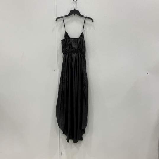 NWT Express Womens Black Sleeveless Sparkly Surplice Neck Sheath Dress Size S image number 2