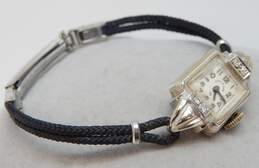 Vintage Lady Elgin 14K White Gold 0.06 CTTW Diamond Case 19 Jewels Watch 11.6g alternative image